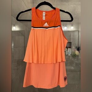 Adidas Orange ClimaChill Tank Top with Roland Garros Logo